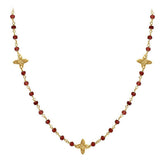 CHG-197-GA-18" 18K Gold Overlay Necklace With Garnet Beads Bali Designs Inc